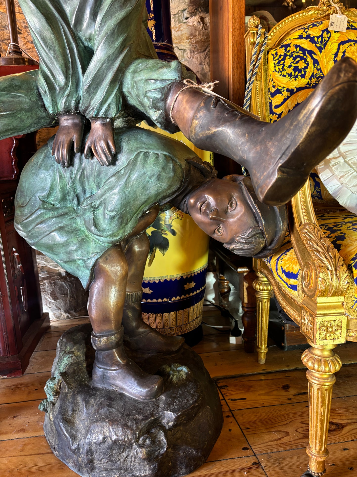 Life Size Bronze Leapfrog Children Sculpture | Monumental Garden Bronze Statue | 135cm