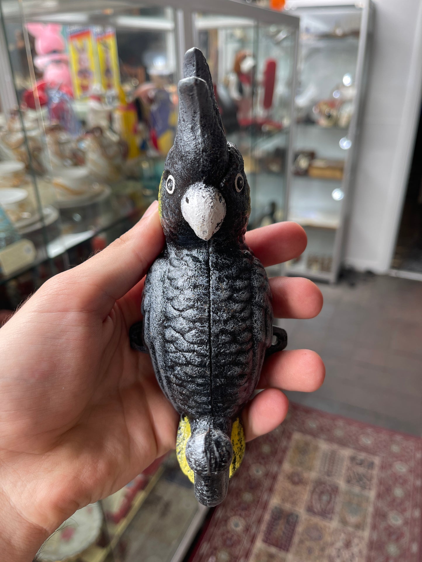 Cast Iron Yellow-Tailed Black Cockatoo Wall Hook – Priced Each (Many Available)