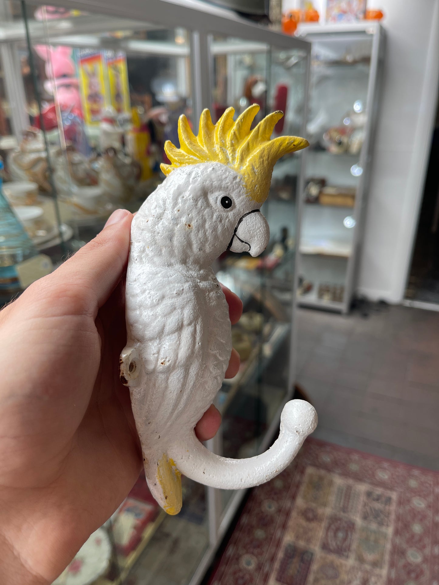 Cast Iron Sulphur-Crested Cockatoo Wall Hook – Priced Each (Many Available)