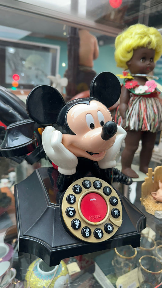Vintage Mickey Mouse Telephone – Disney Novelty Landline Phone with Redial – 1980s Character Phone