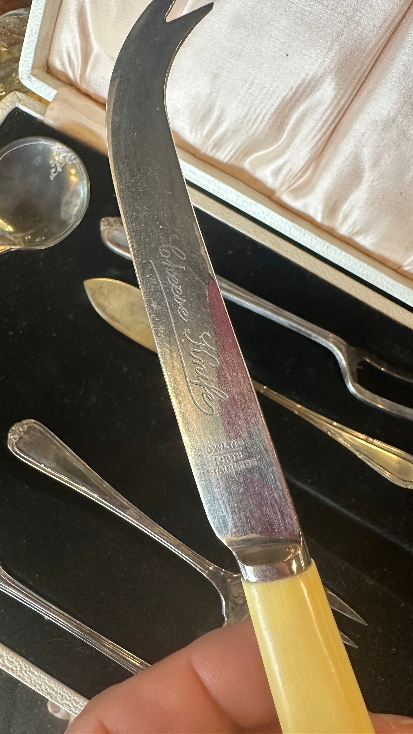 Vintage cased silver-plated serving set, Sheffield England