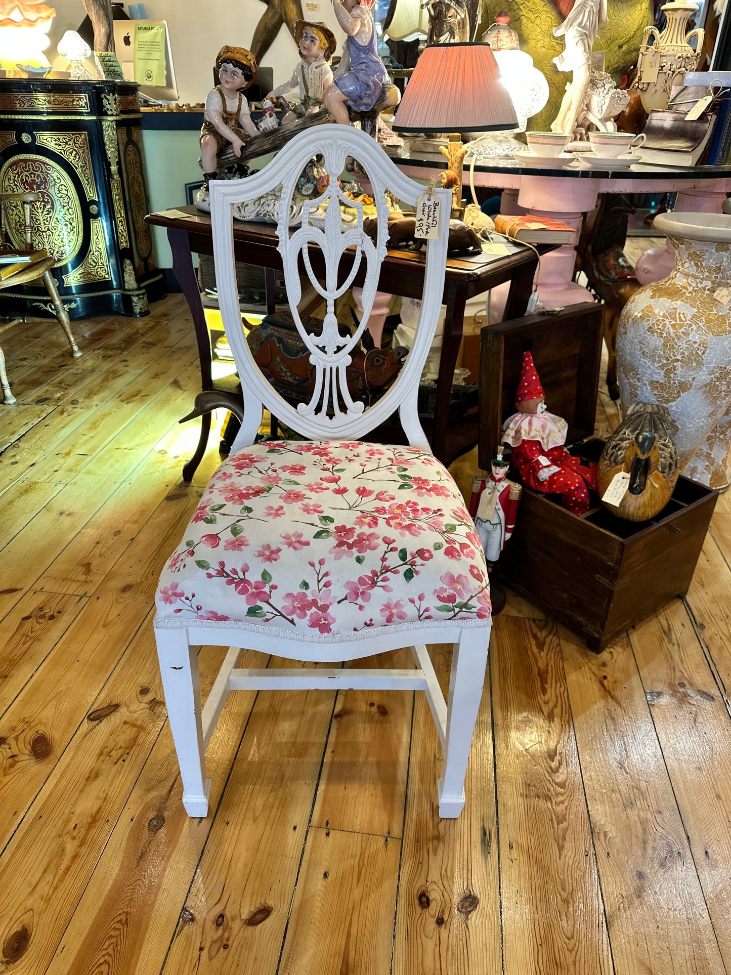 Chair - Vintage Shield Back with beautiful upholstery