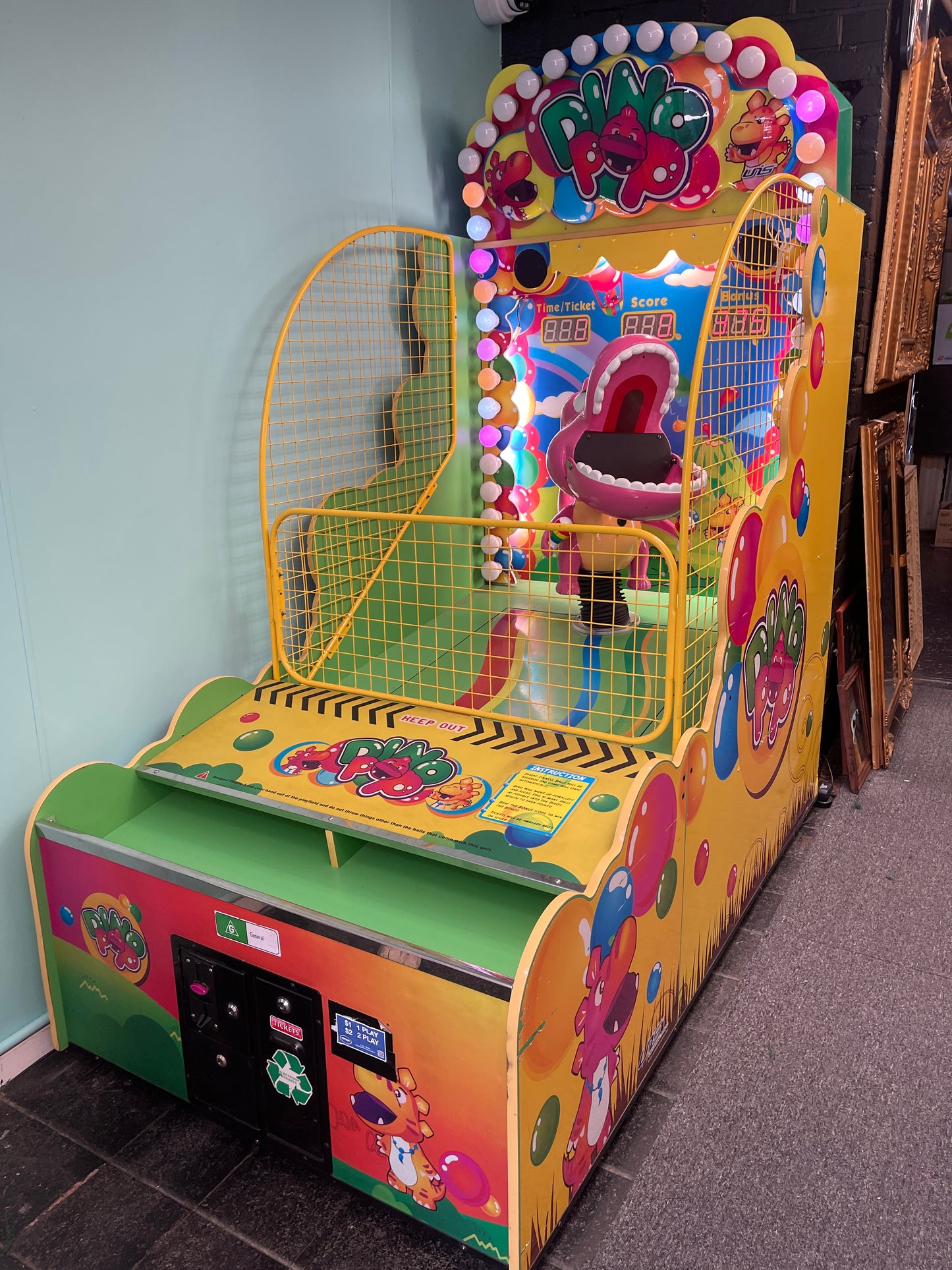 Dino Pop Arcade Machine (Ball Toss Game)