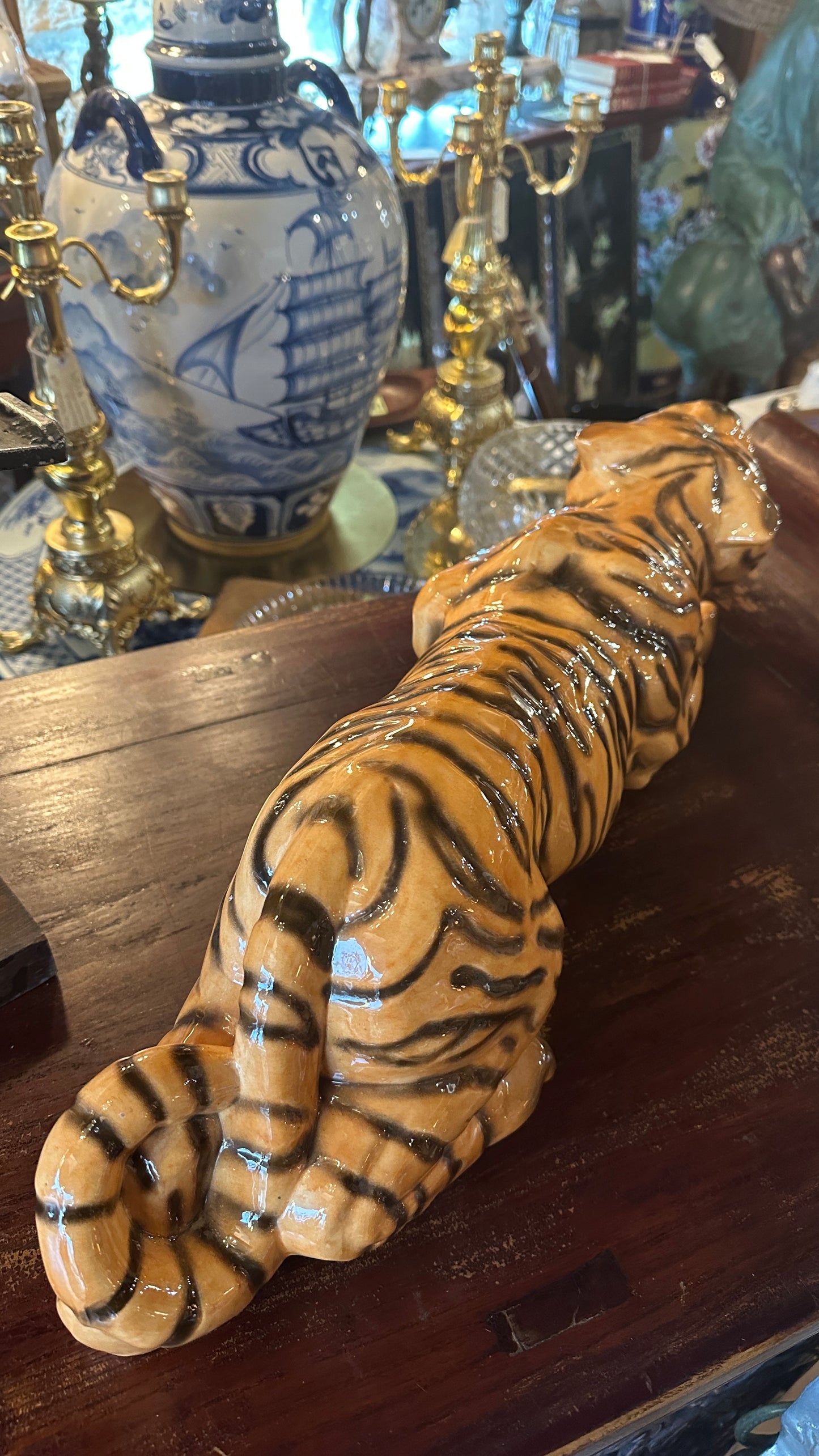 Vintage Ceramic Crouching Tiger