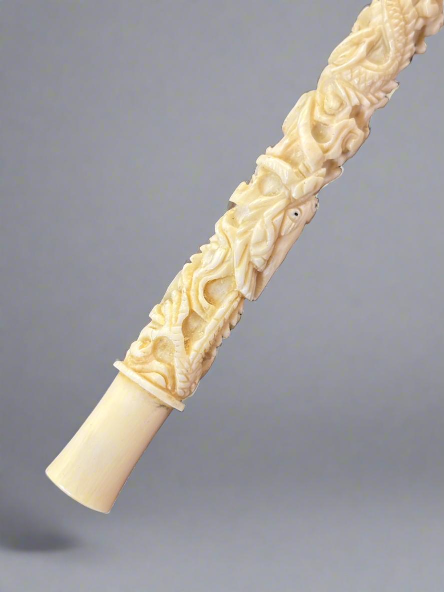 Antique Chinese Carved Ivory Cigarette Holder