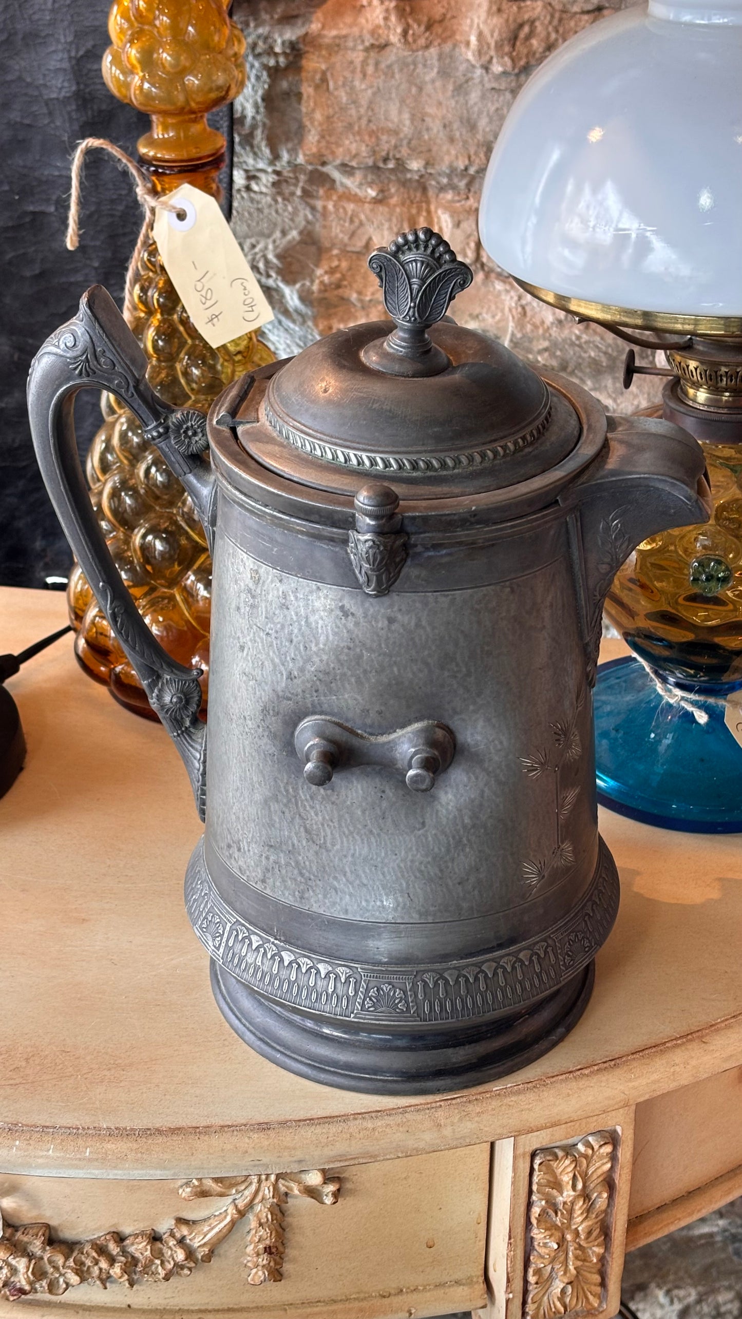 Victorian Reed & Barton Pewter Hot Water Urn – 32cm