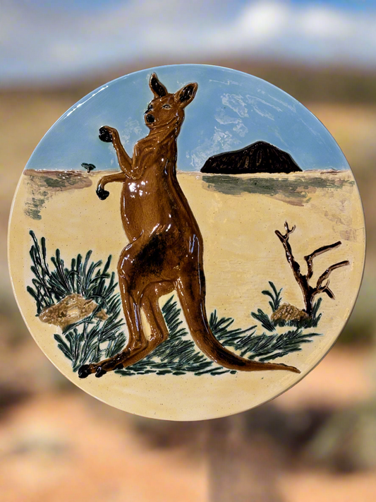 Vintage Australian Kangaroo Pottery Wall Decoration