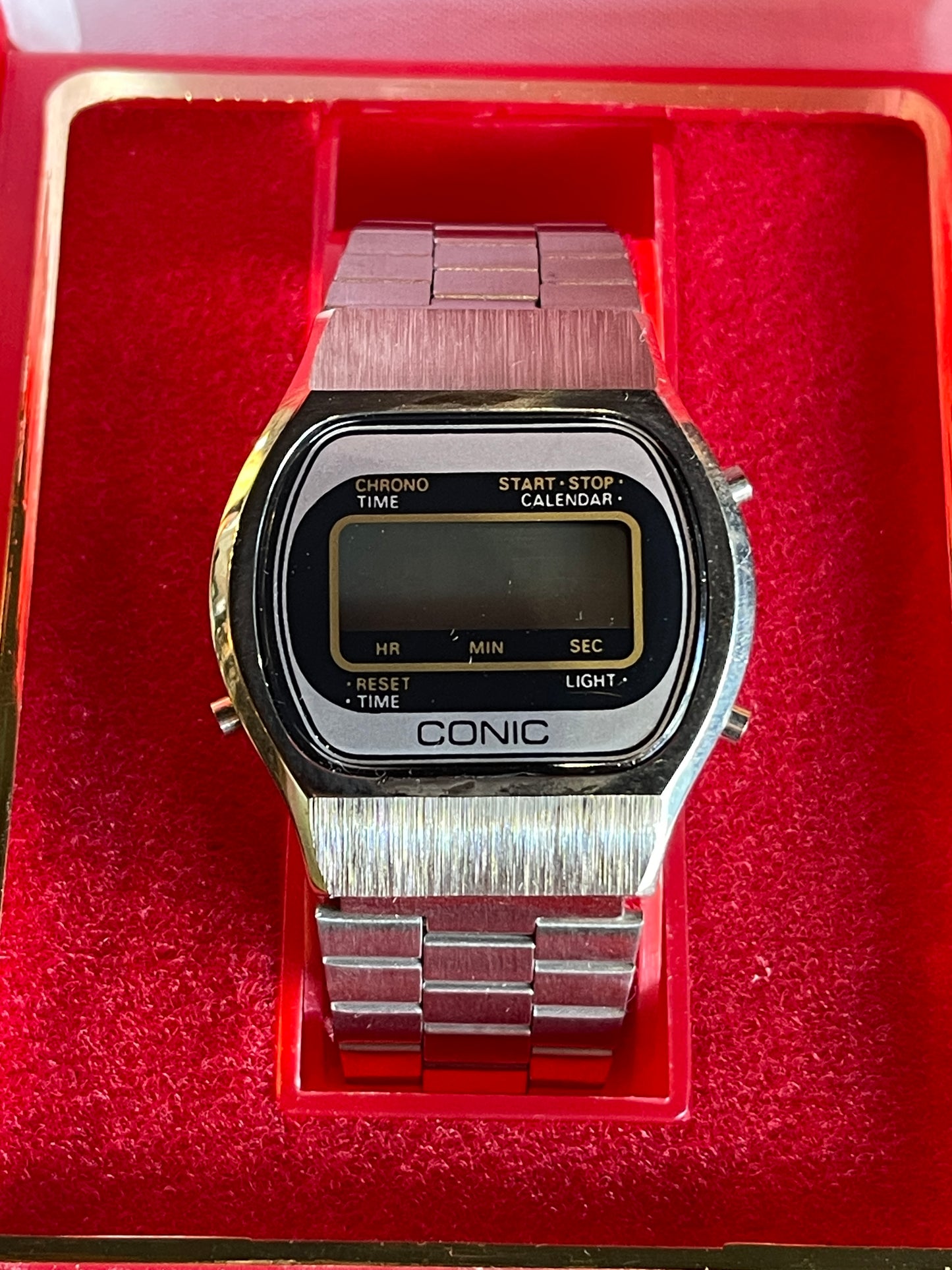 Vintage c.1970s Pristine Conic Digital Watch with Original Box