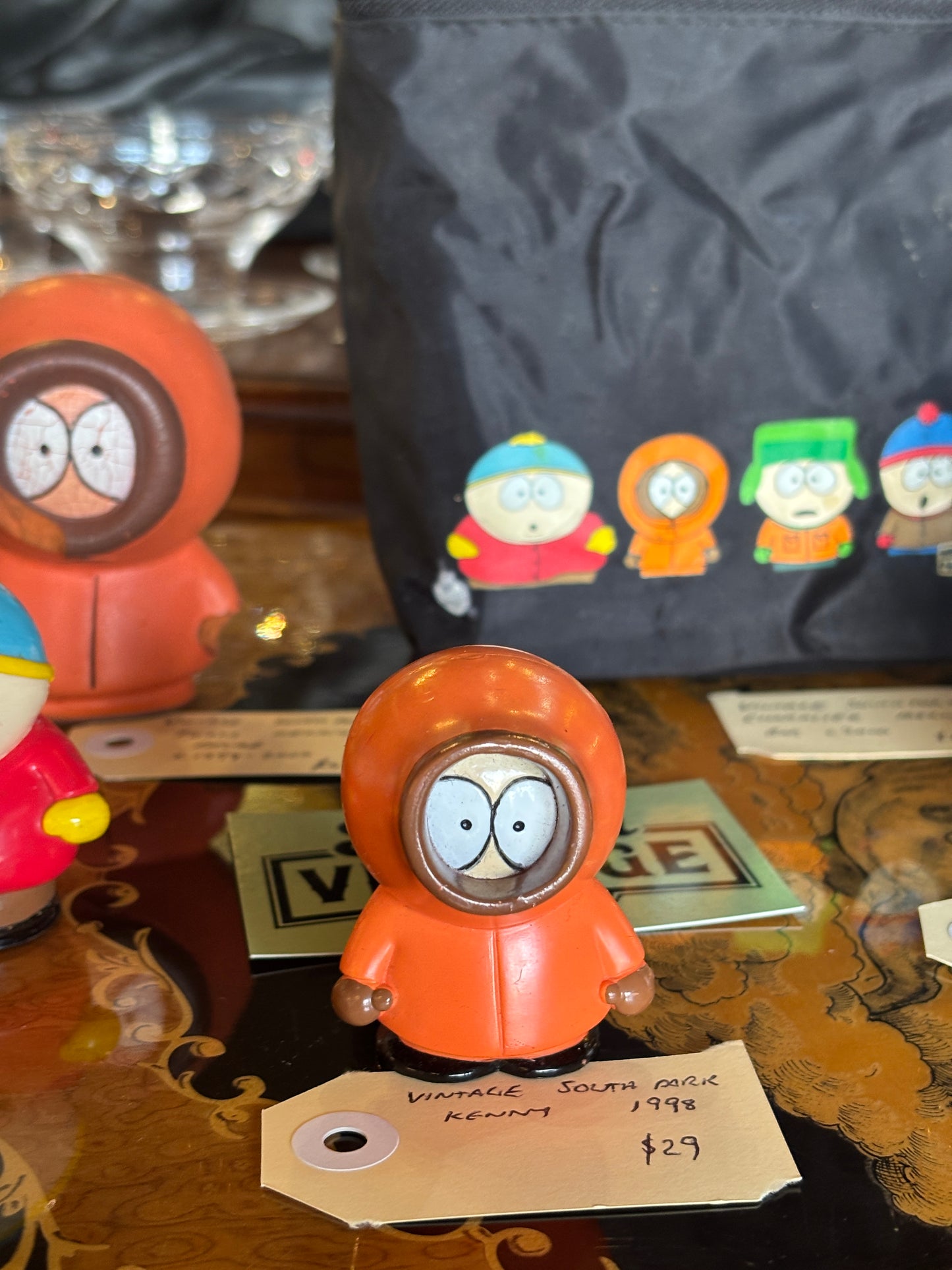 Vintage South Park Collection: Figures & Fabric Bag - 1998 Rare Collectibles - For Individual Sale