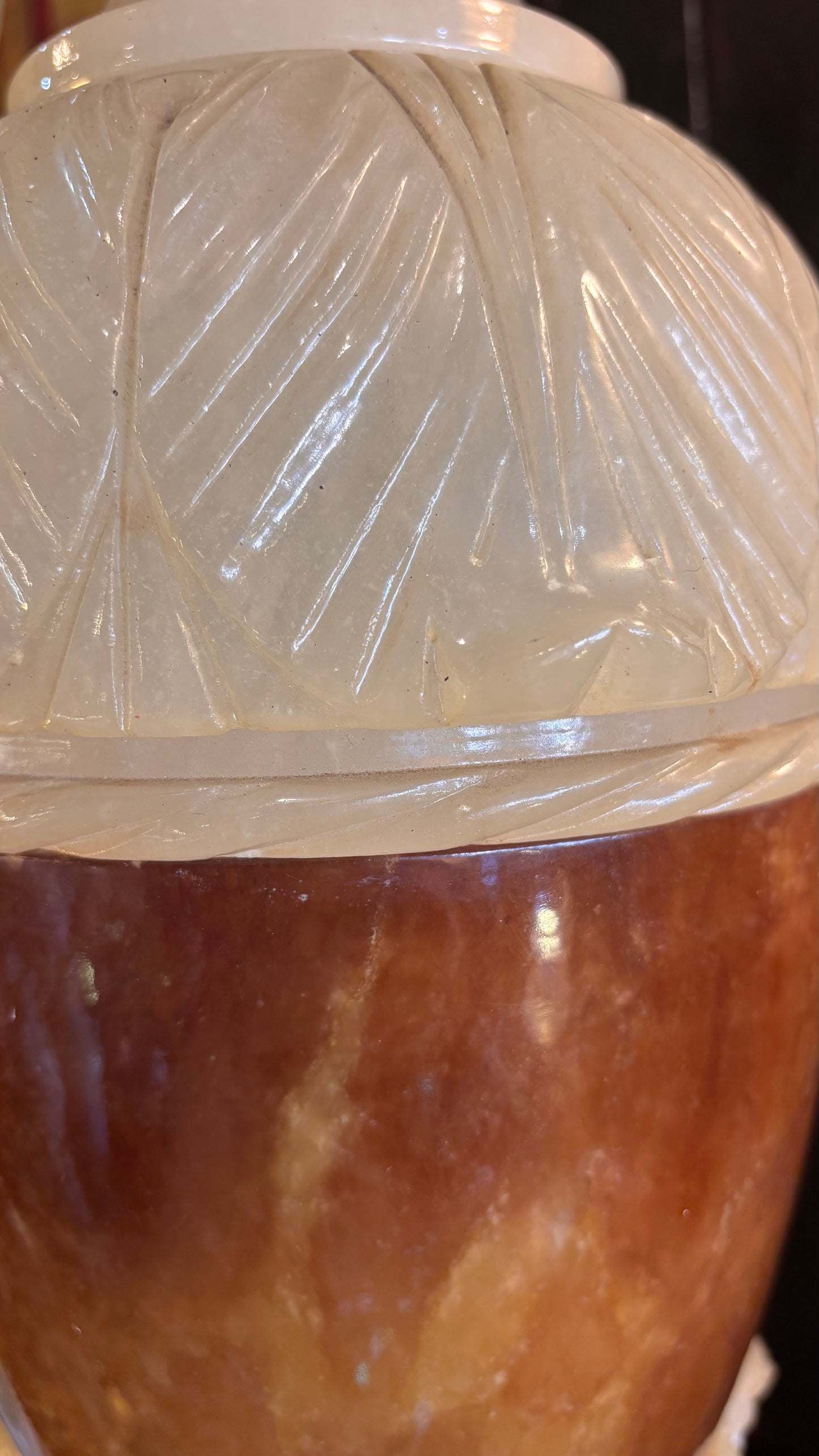 Monumental Italian Alabaster & Onyx Ewer Vase – c.1950s–1970s – 105cm