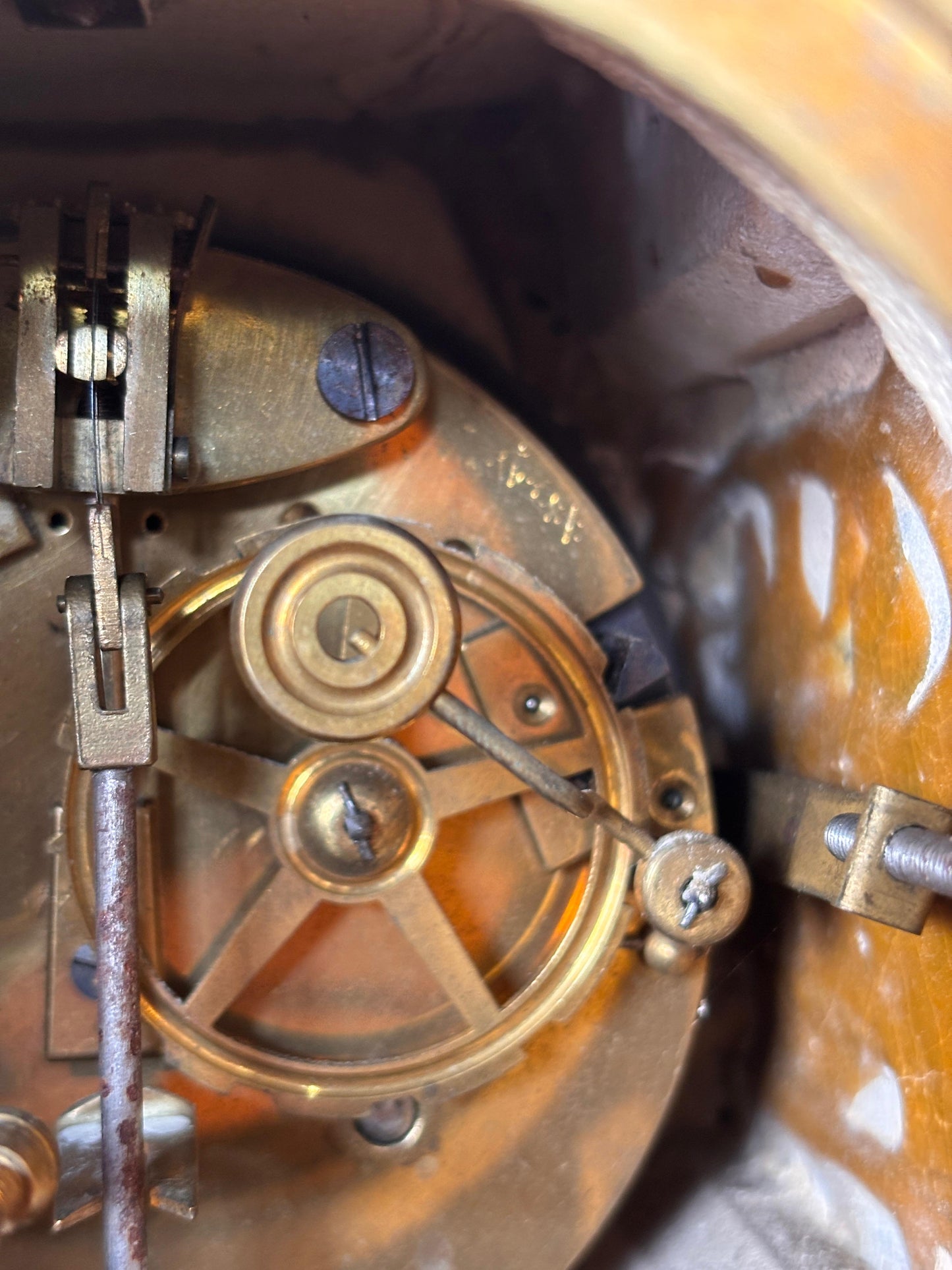 French Antique Marble Figural Clock Garniture – “Rencontre au Puits” by E. Groleau c.1890 – SCAPH Cluses Movement (Not Running)