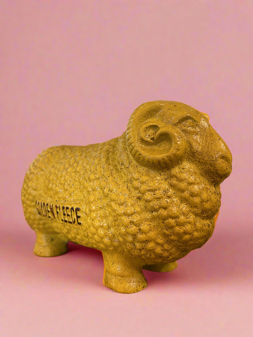 Large ‘Golden Fleece’ Cast Iron Coin Bank