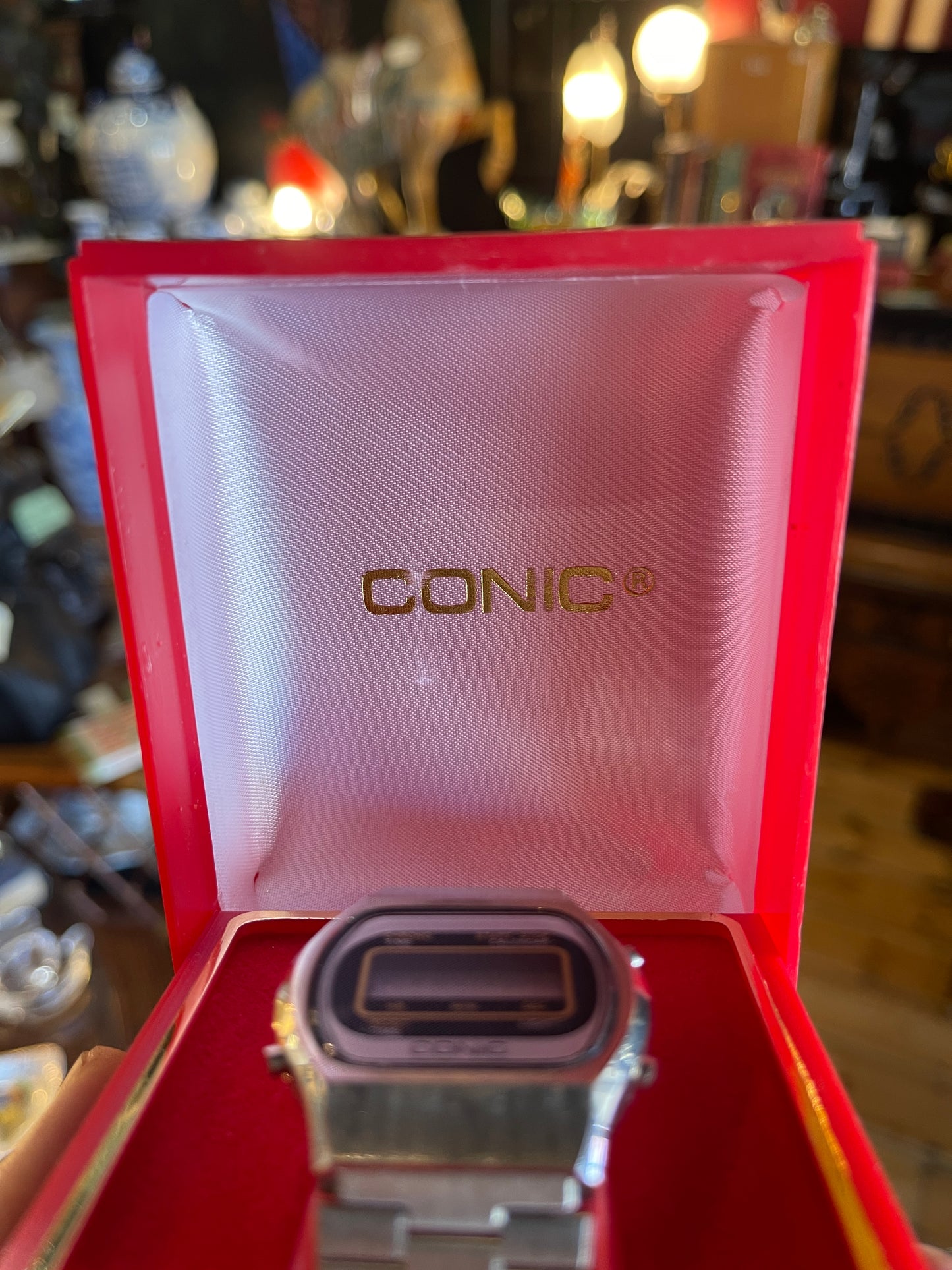 Vintage c.1970s Pristine Conic Digital Watch with Original Box