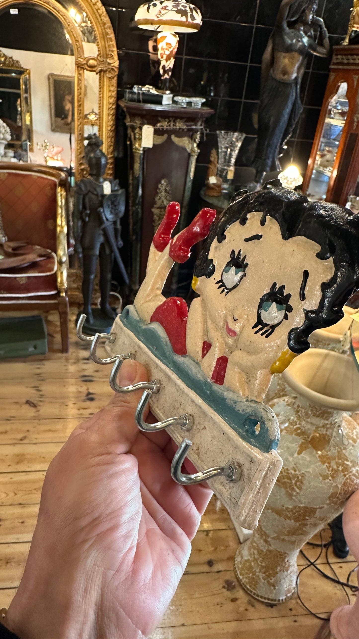 Betty Boop Key Rack, Cast Iron