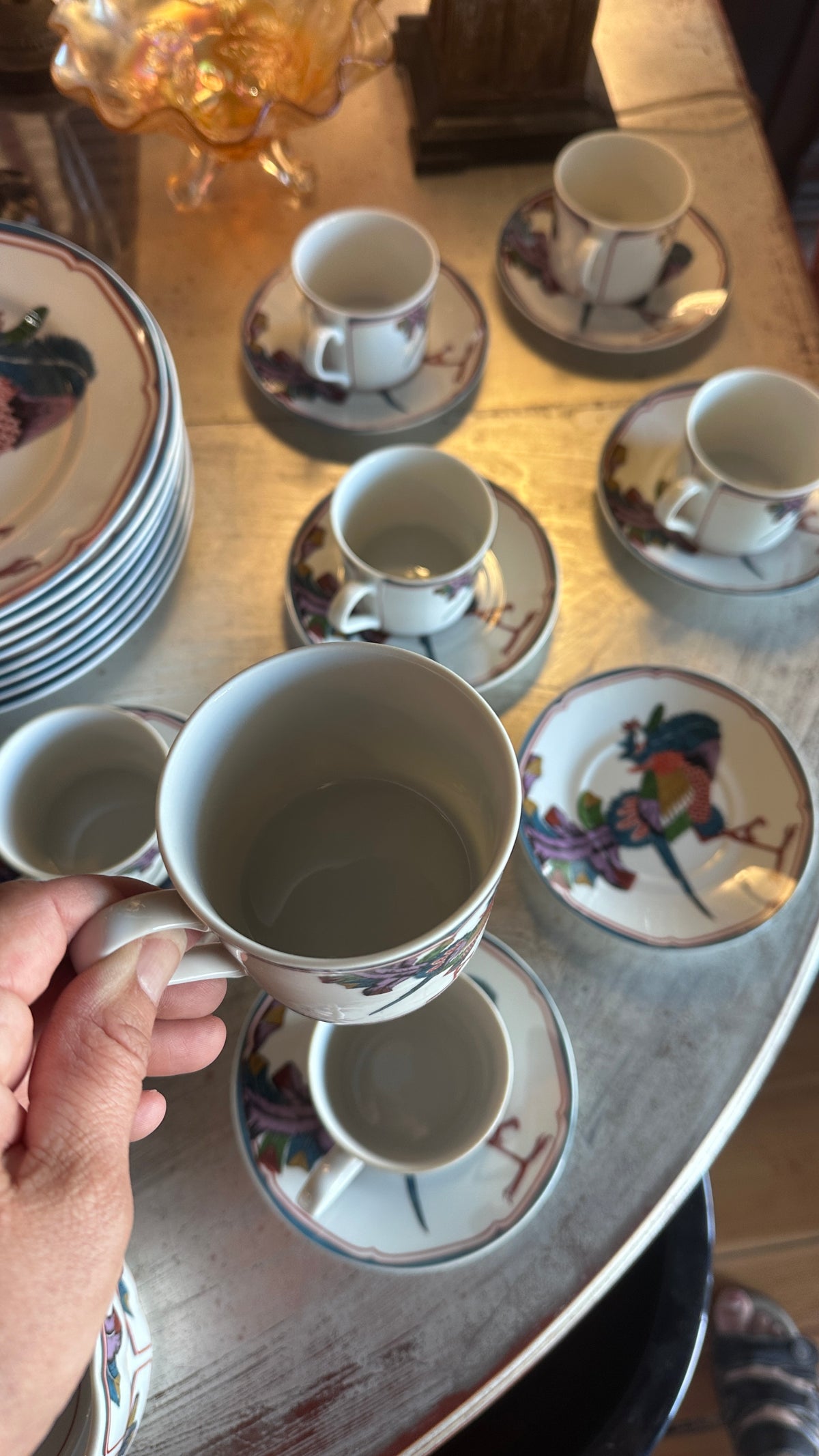 Vintage Georges Briard "Oriental Peacock" Dinnerware Set, Made in Japan