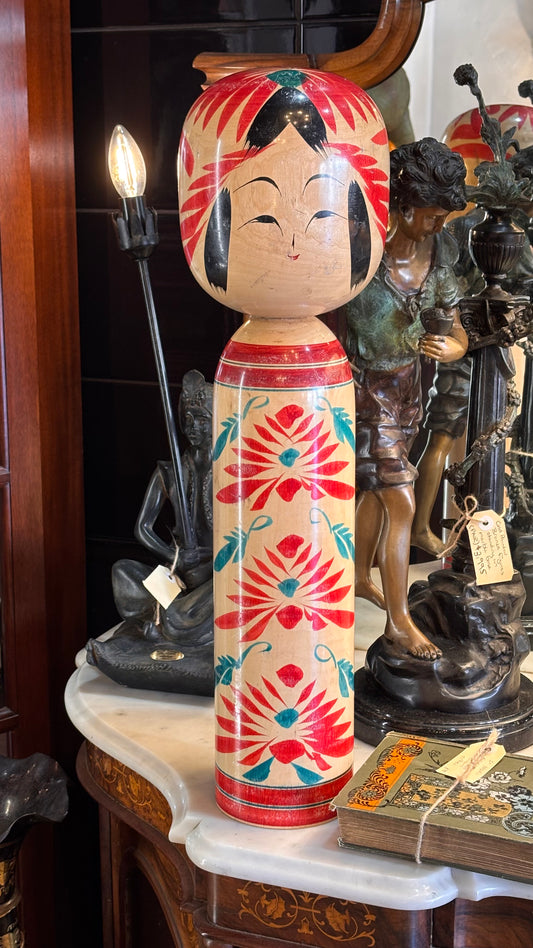 Vintage Japanese Kokeshi Doll – 61cm Naruko Style by Shinzō (c. 1950s–60s)