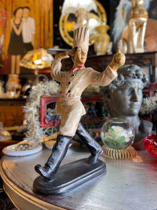 Vintage Chef Statue – Hand-Painted Culinary Decor