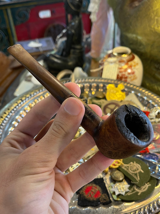 Vintage Unmarked Wooden Smoking Pipe – Classic Briar Design