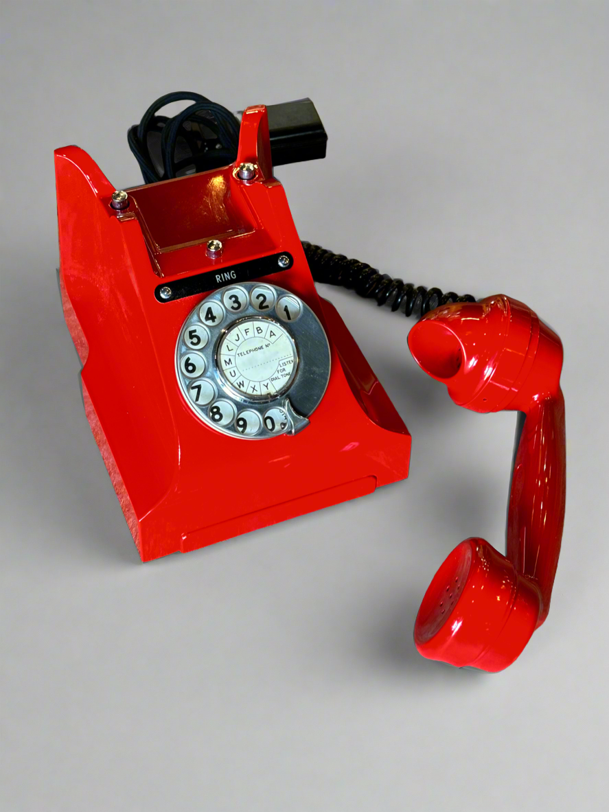 Restored Bakelite Red PMG Rotary Dial Phone