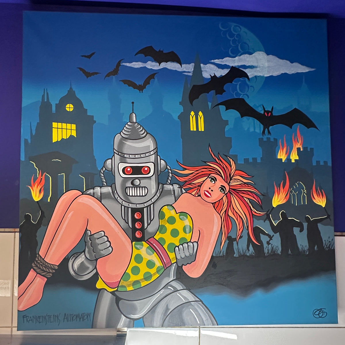 Original painting “Frankensteins Automaton” by Graham Shaw, 2018