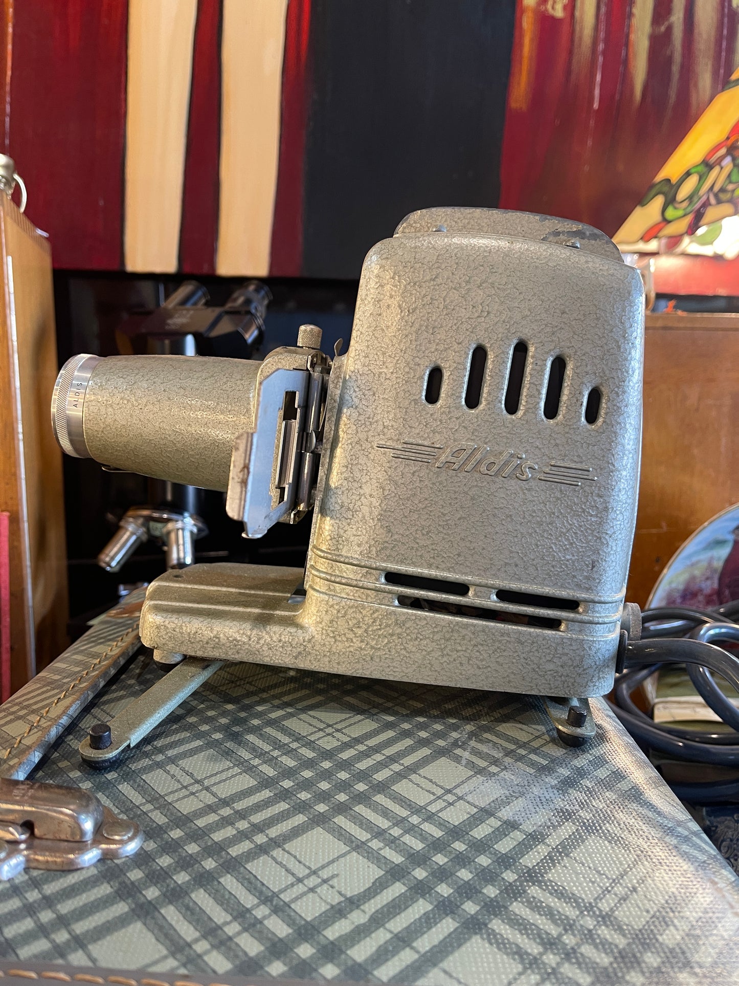 Vintage ALDIS Slide Projector with Original Case - Circa 1950s