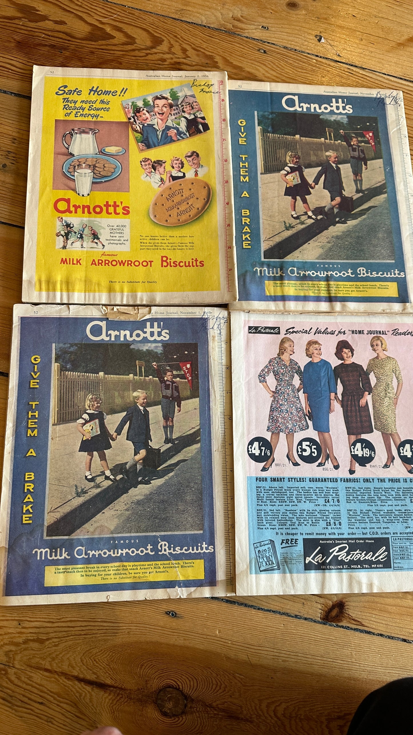Vintage Australian Home
Journal magazines featuring knitwear and fashion patterns, $15 each