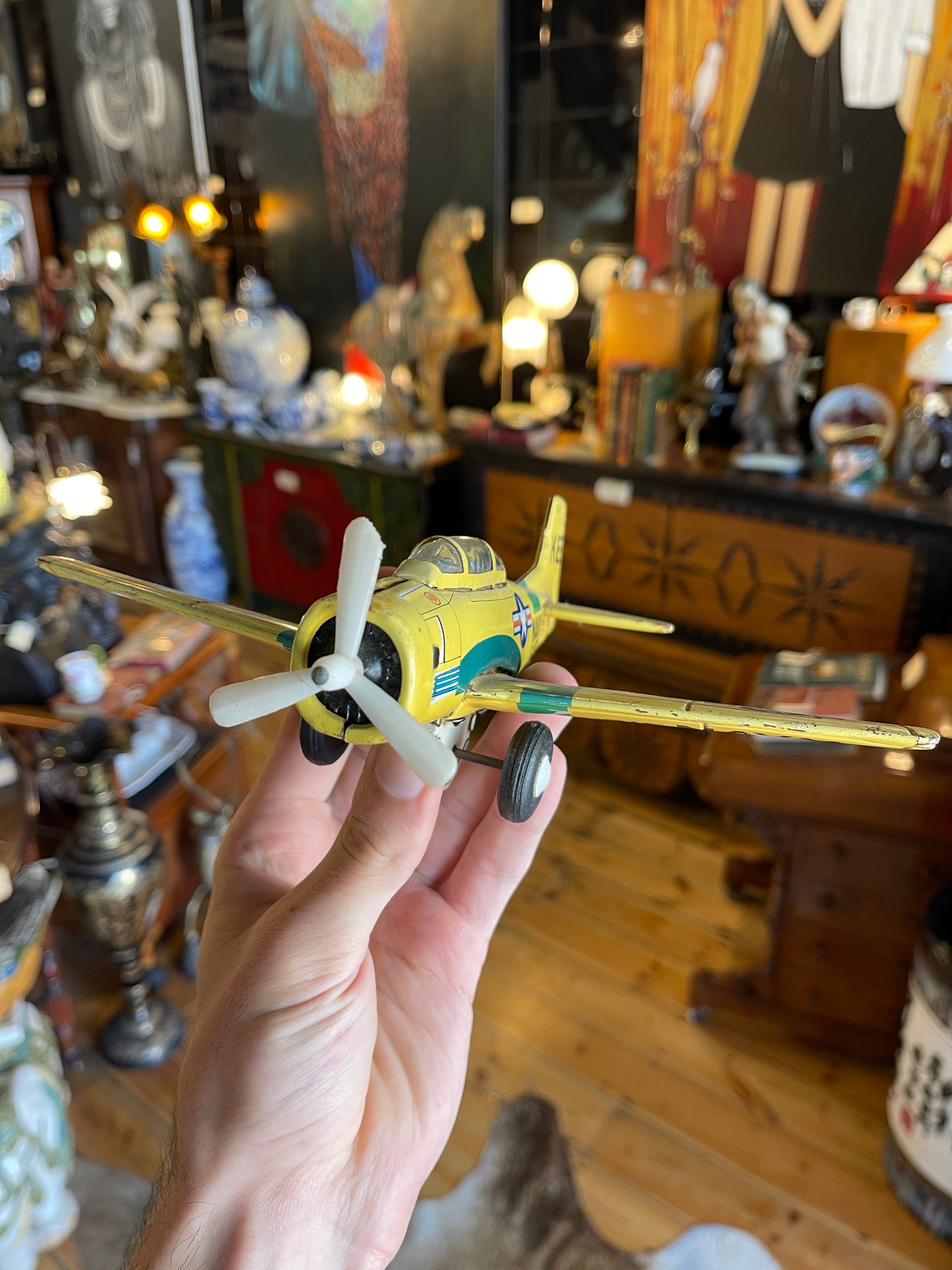 Vintage Tin Toy Navy Plane ATU-398 – Made in Japan