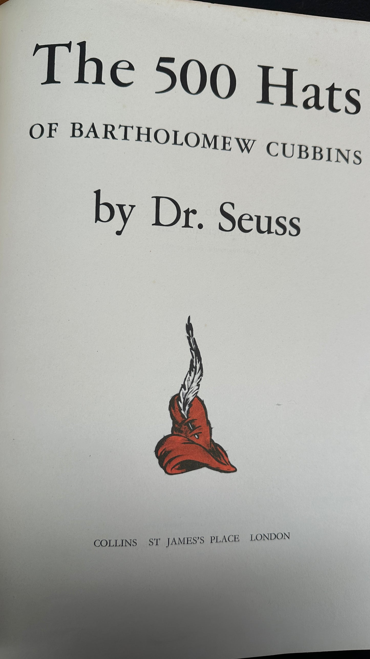 Vintage Dr. Seuss "The 500 Hats of Bartholomew Cubbins" Hardcover Book