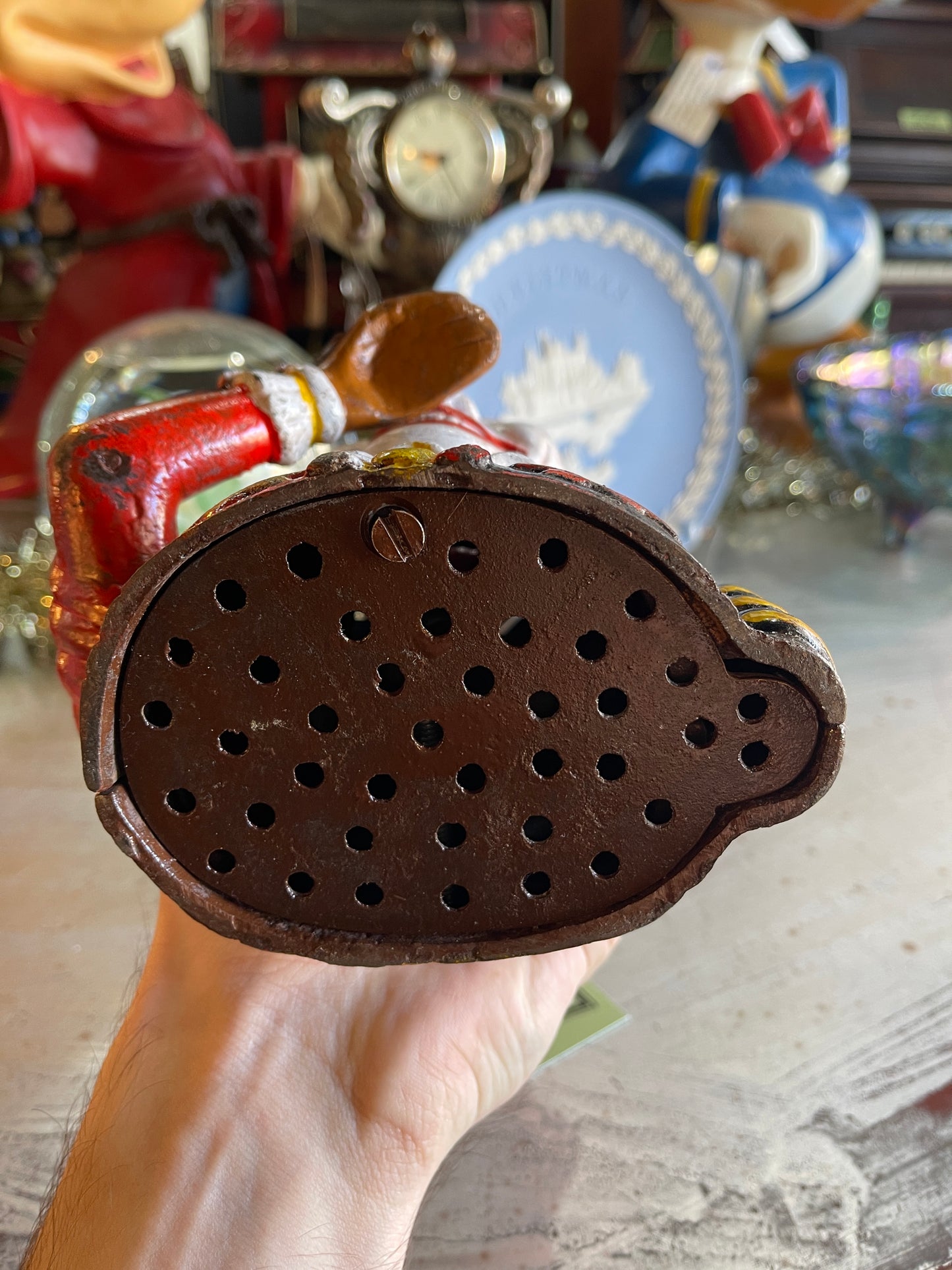 Hand-Painted Cast Iron Clown Moneybox – Vintage Coin Bank