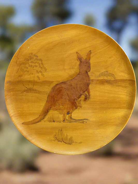 Vintage Australian Kangaroo Wooden Wall Art