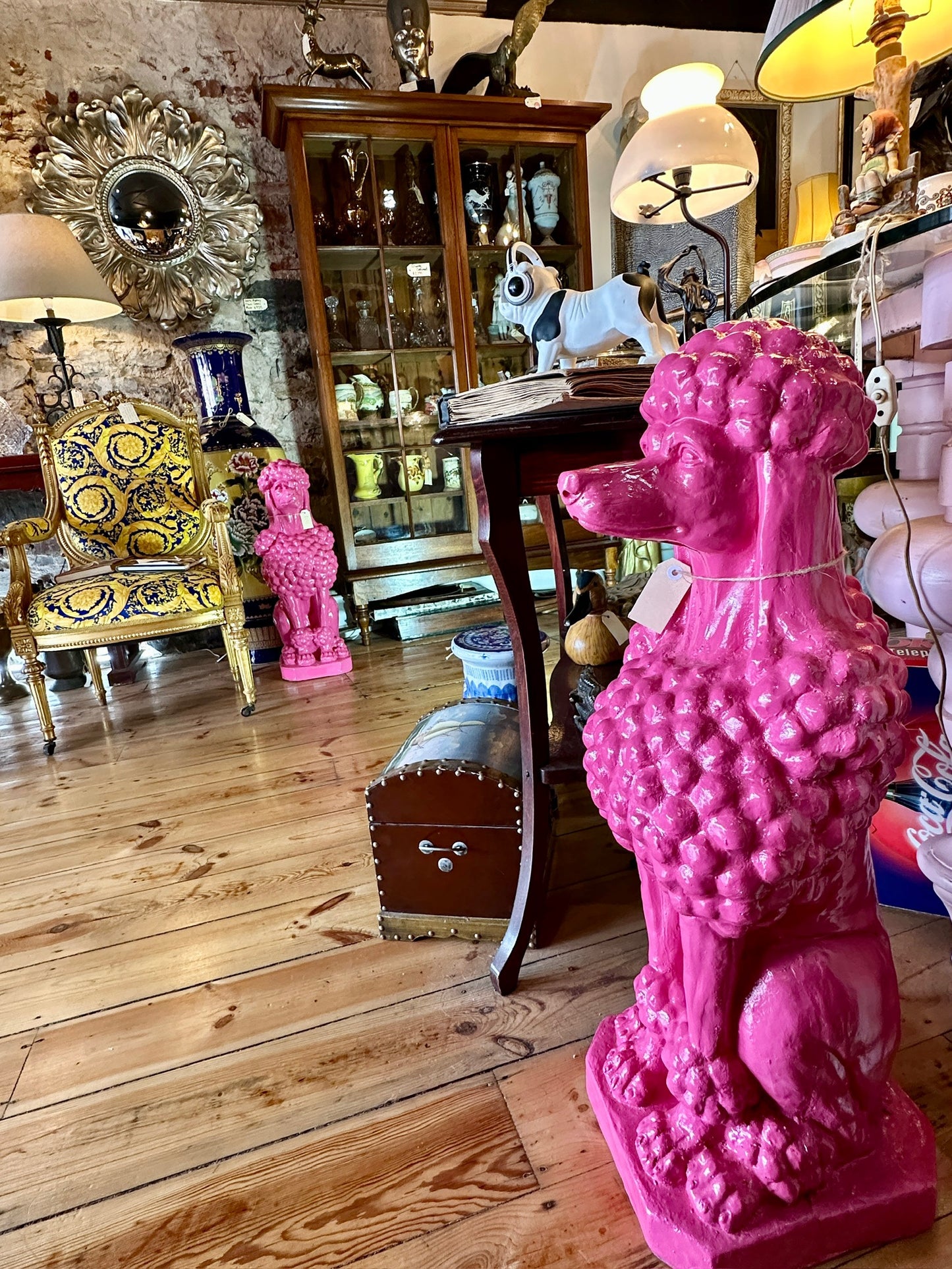 Bright Pink Poodle Statue (one available)