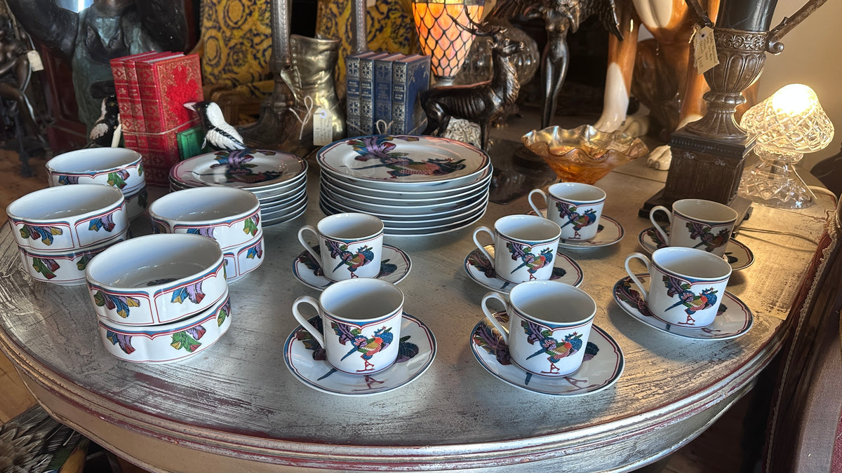 Vintage Georges Briard "Oriental Peacock" Dinnerware Set, Made in Japan