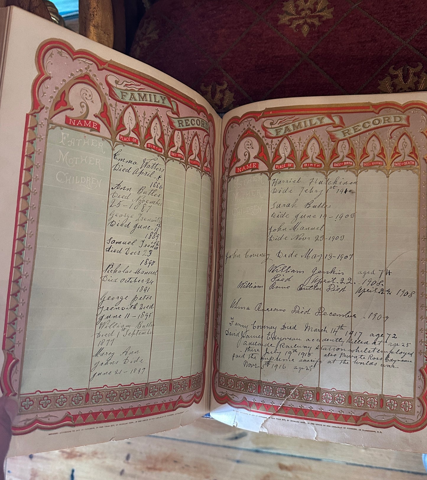 Antique Victorian Leather bound Holy Bible published by Hubbard Bros in Philadelphia.
