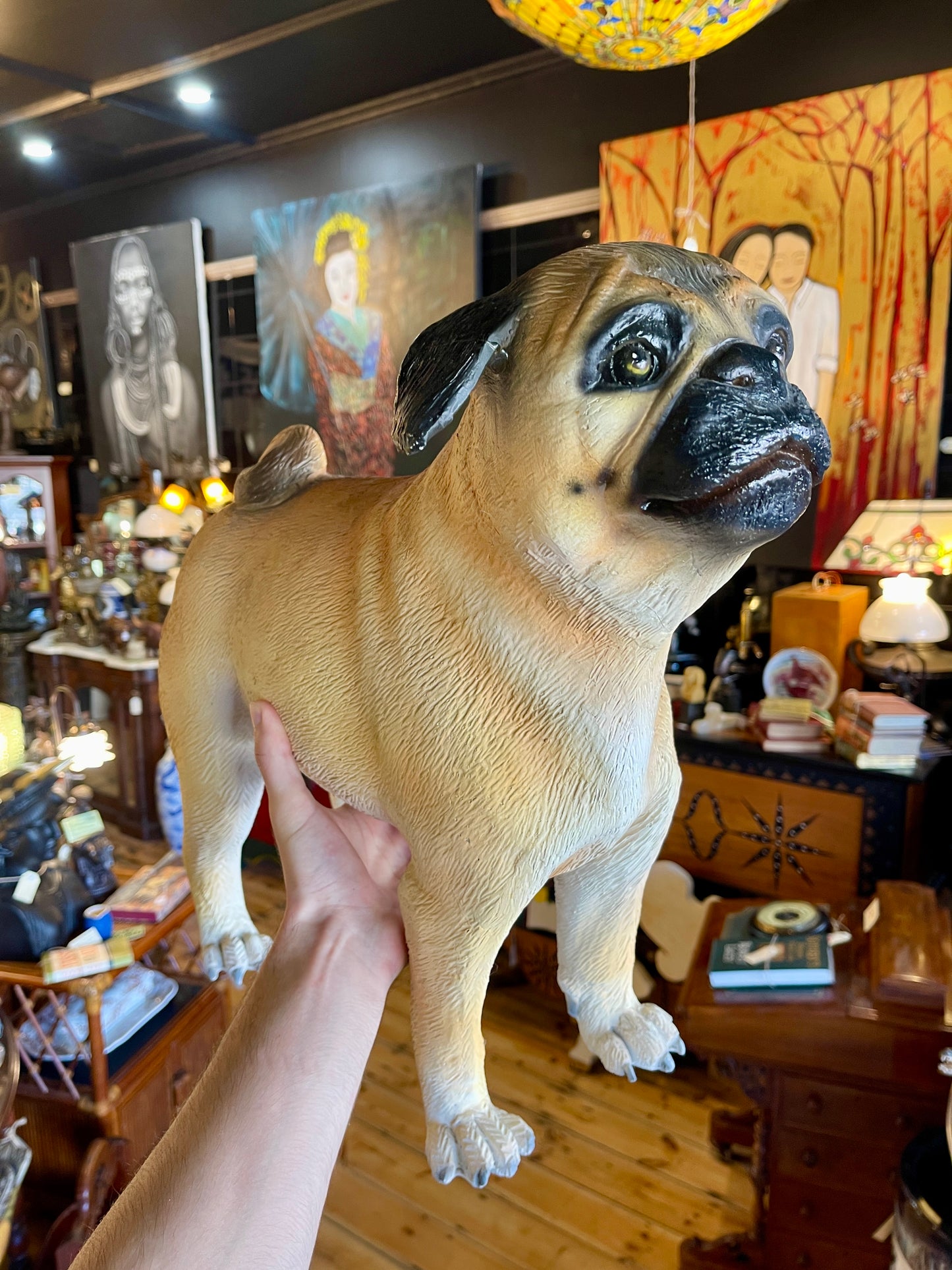 Life-size Fibreglass Pug Statue - Realistic Dog