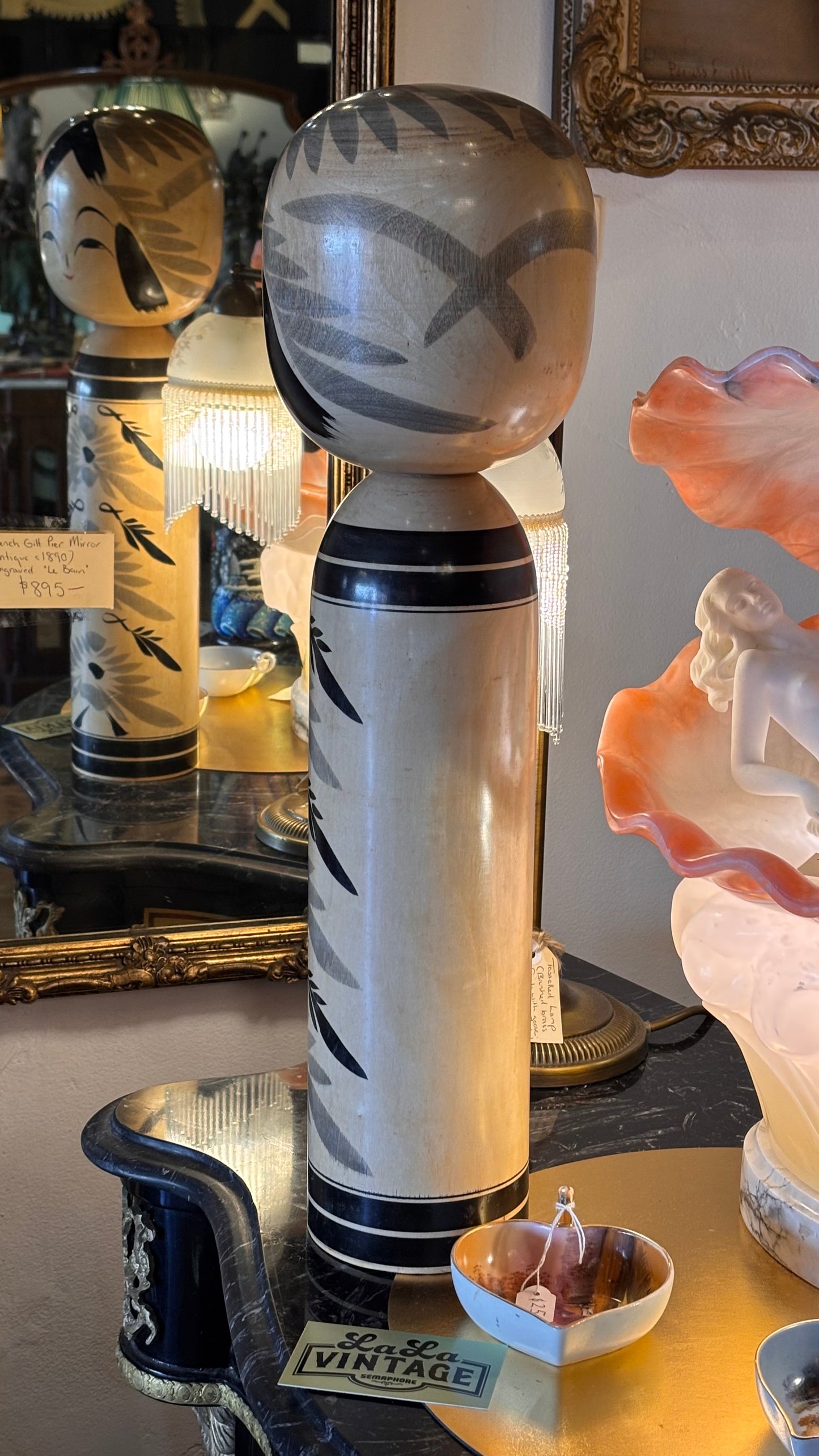 Vintage Japanese Kokeshi Doll – 54cm Naruko Style by Shinzō (c. 1950s–60s)