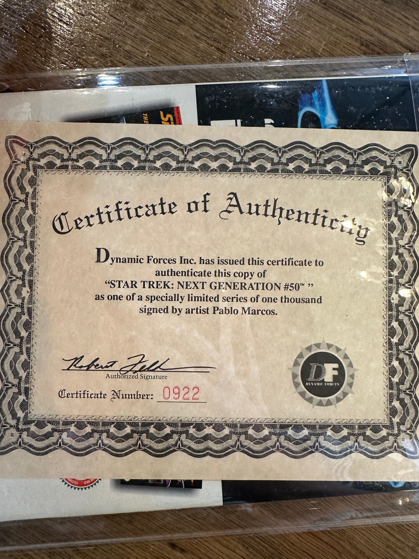 “Star Trek: The Next Generation" comic book, a Special Signed issue published in September 1993.