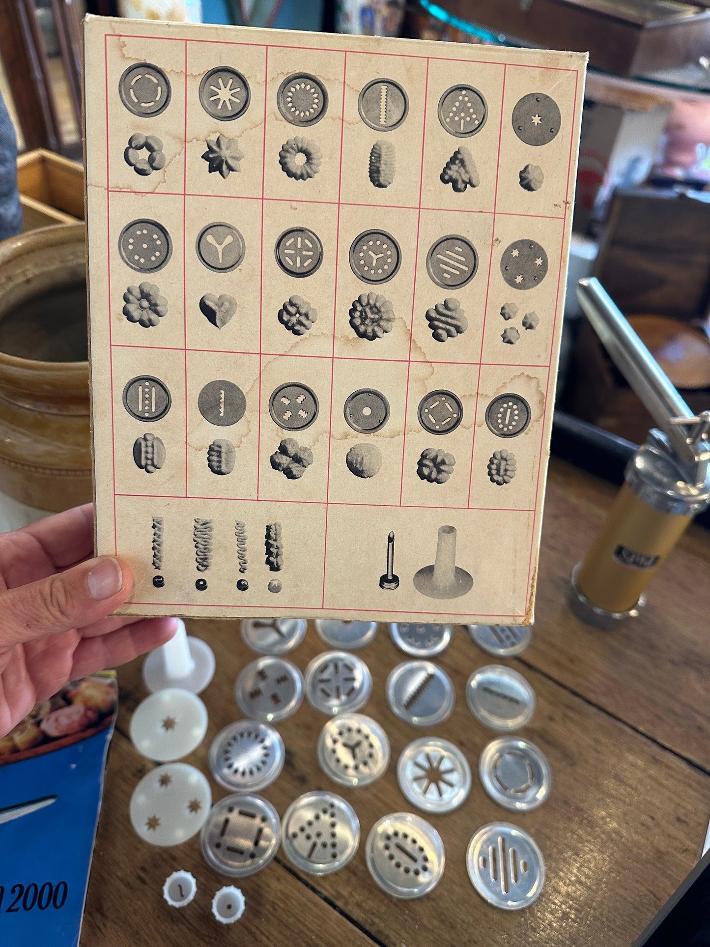 Vintage Sawa 2000 Deluxe Cookie Press Made in Sweden Complete Set 16 Patterns GC