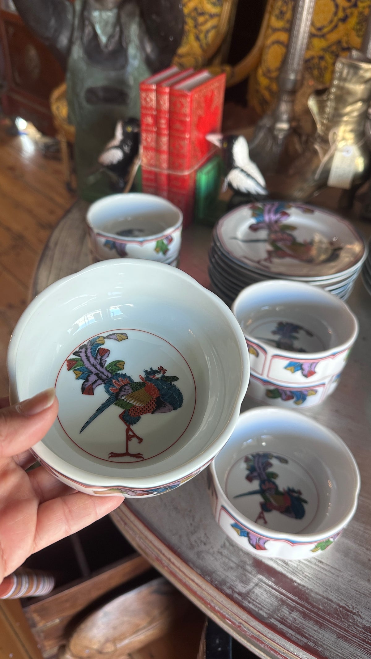 Vintage Georges Briard "Oriental Peacock" Dinnerware Set, Made in Japan