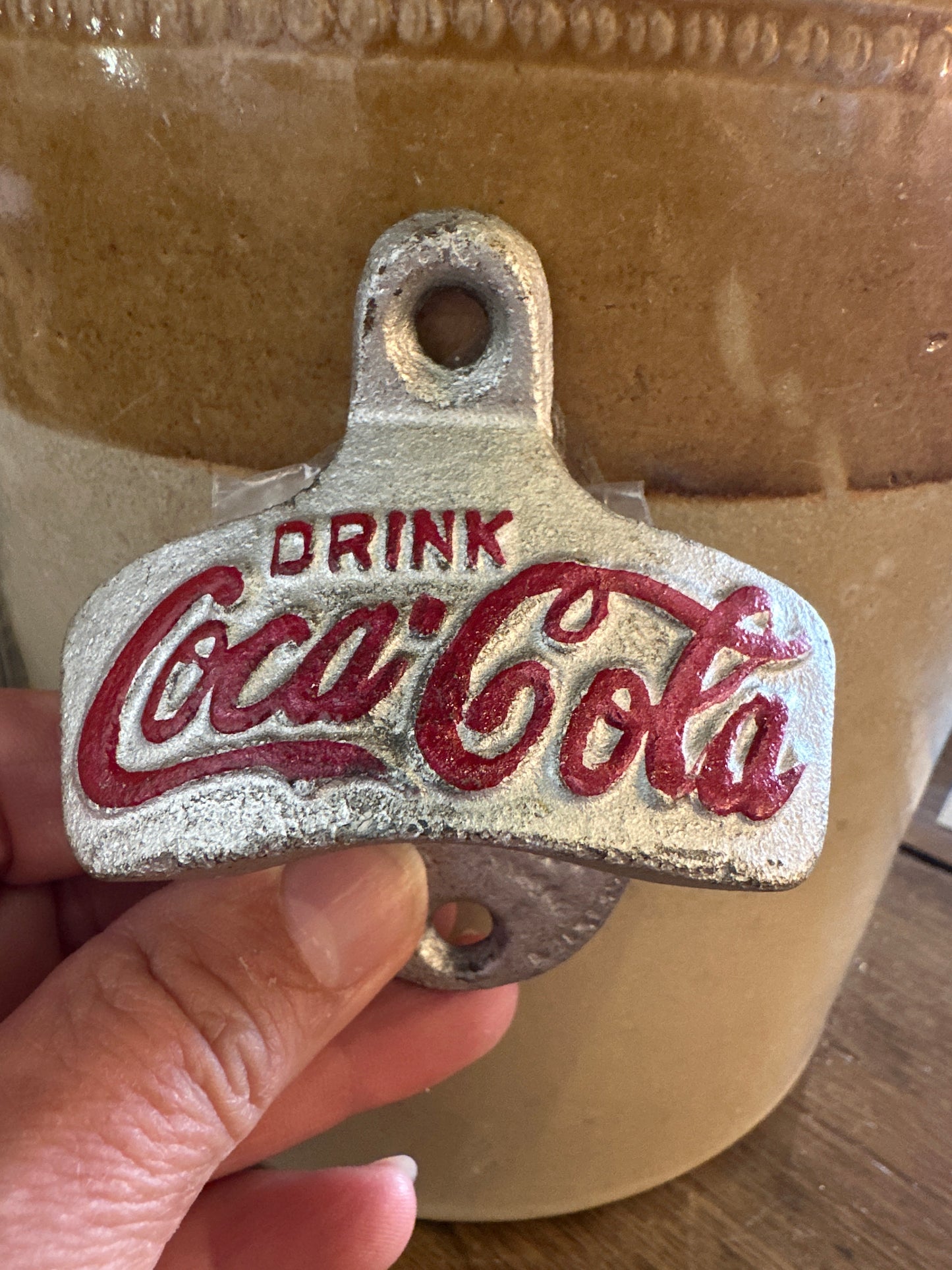 Cast Iron Silver Coca-Cola Bottle Bottle Opener