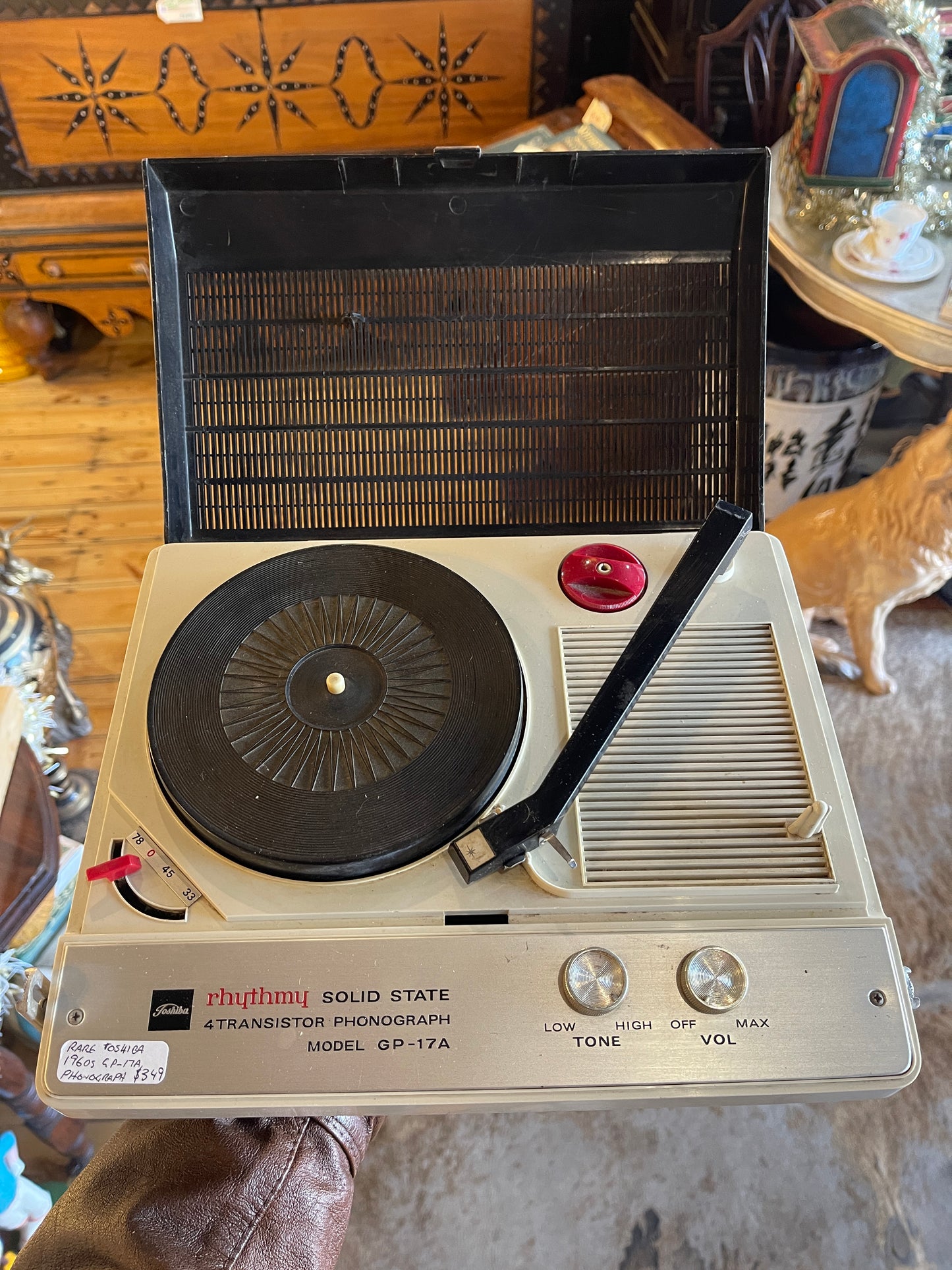 c.1960s Rare Toshiba Rhythmy Solid State GP-17A Phonograph – Working