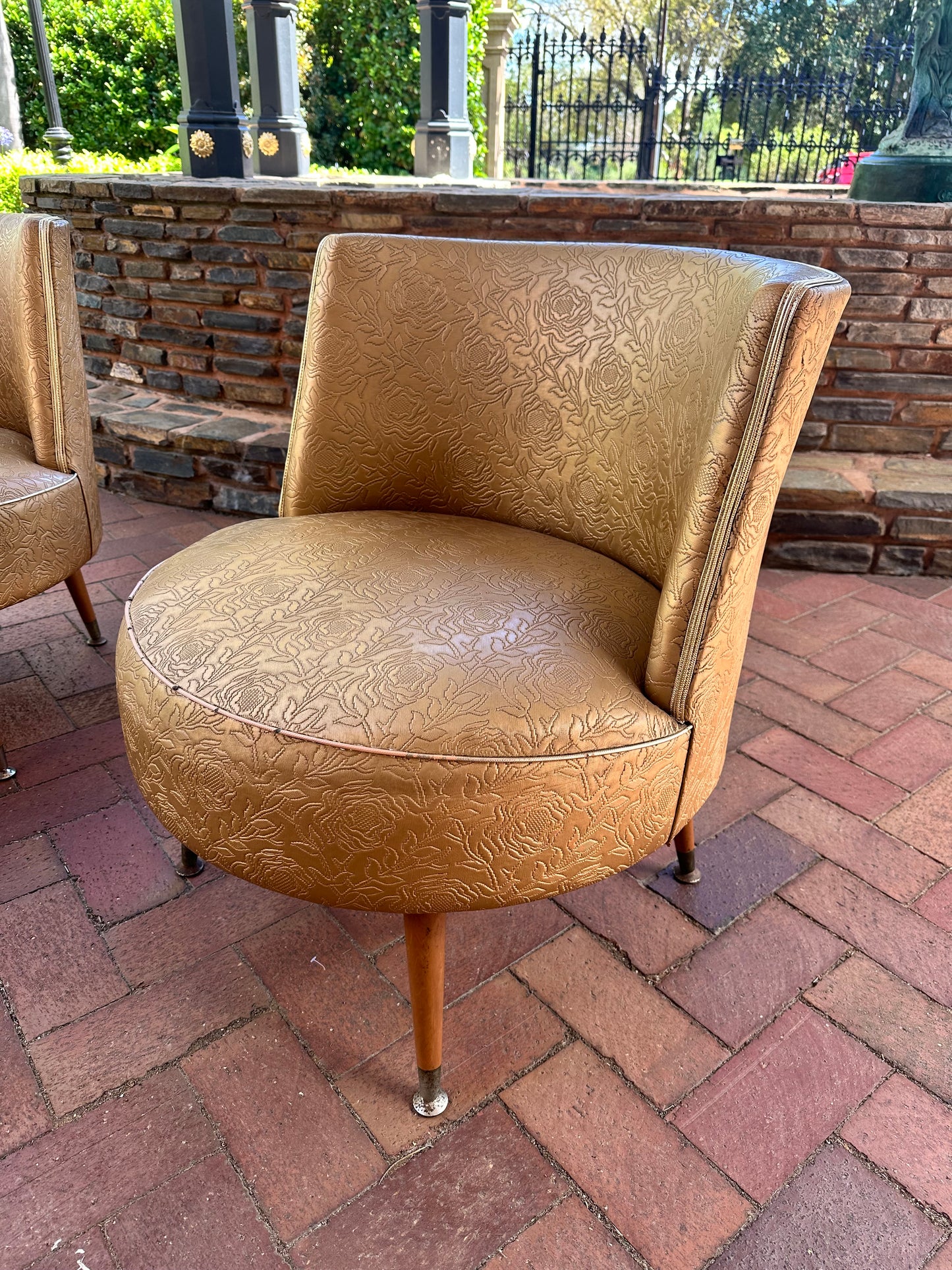 Elegant Mid Century Vinyl Cocktail Armchair (c1950)