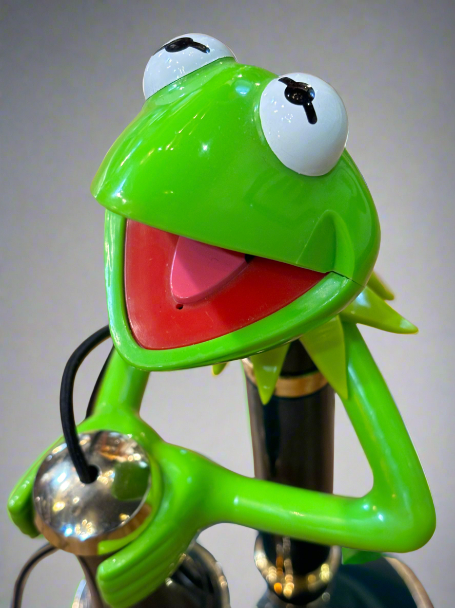 Rare Vintage Kermit The Frog Phone Muppet Sesame Street Collectible TeleMania Corded Candlestick Telephone