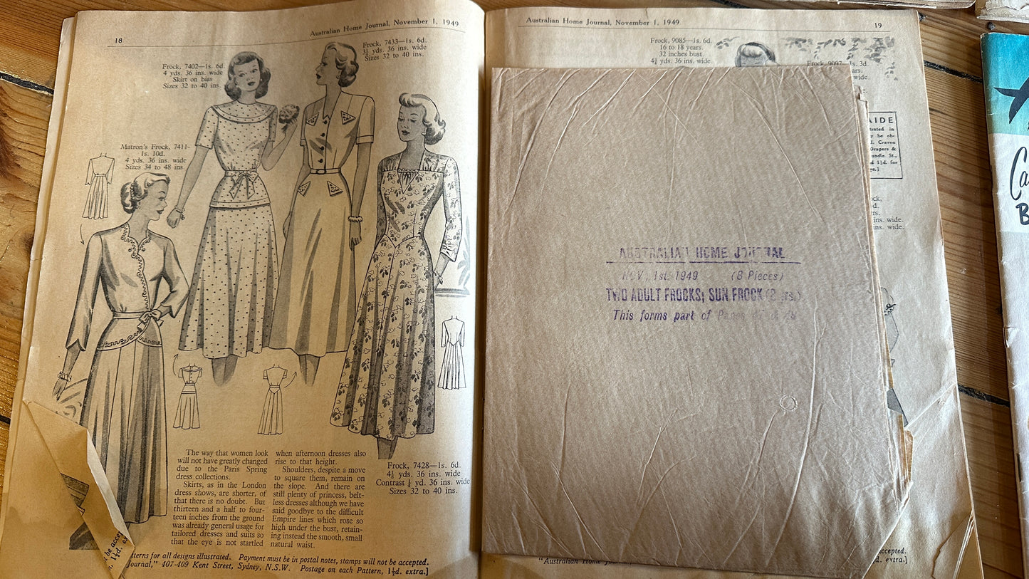 Vintage Australian Home
Journal magazines featuring knitwear and fashion patterns, $15 each