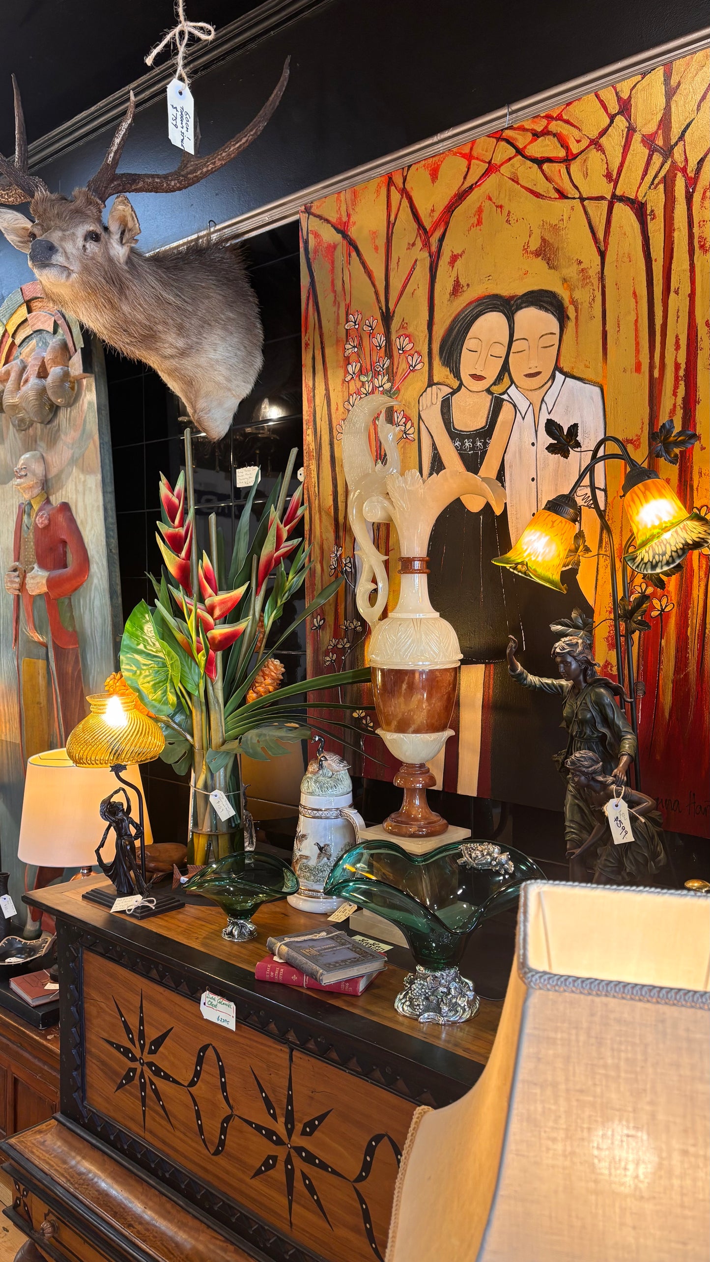 Monumental Italian Alabaster & Onyx Ewer Vase – c.1950s–1970s – 105cm