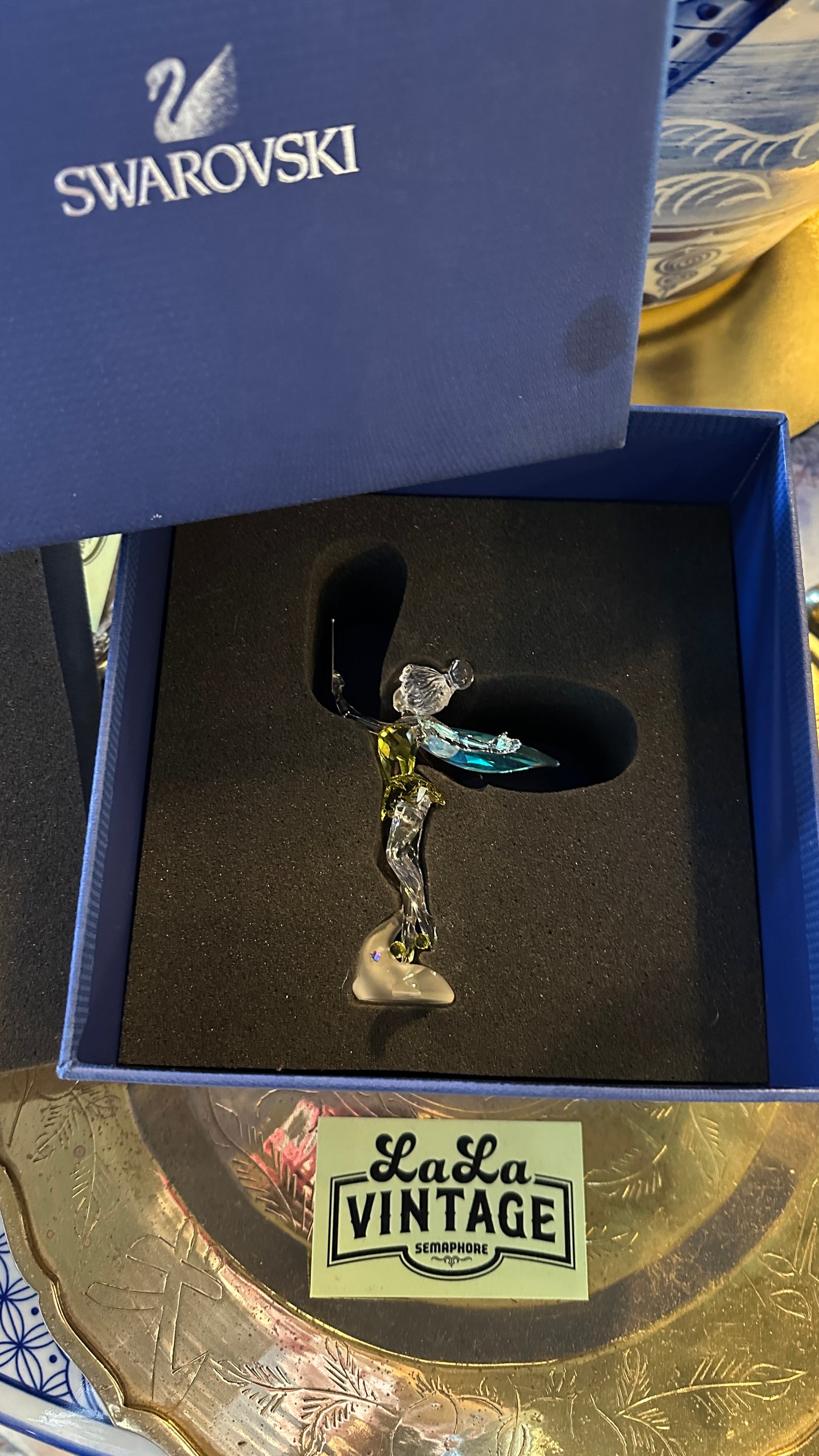 Retired Crystal Swarovski Disney Tinker Bell Figurine with Original Box