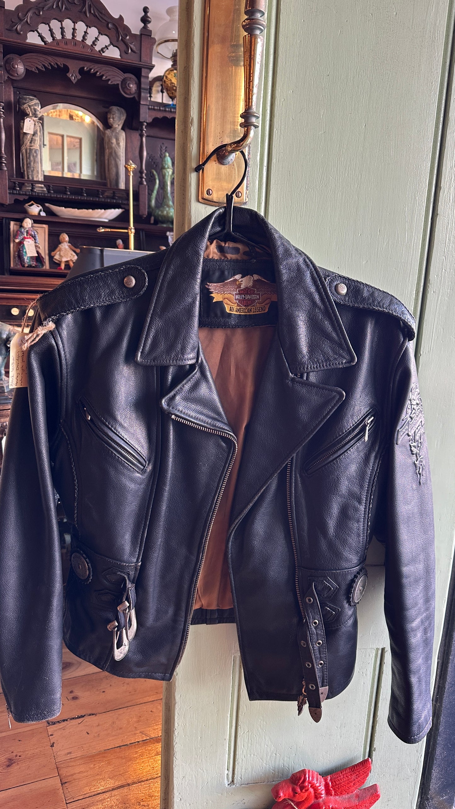 Vintage Harley Davidson Leather Ladies Jacket, Size Small-Women’s