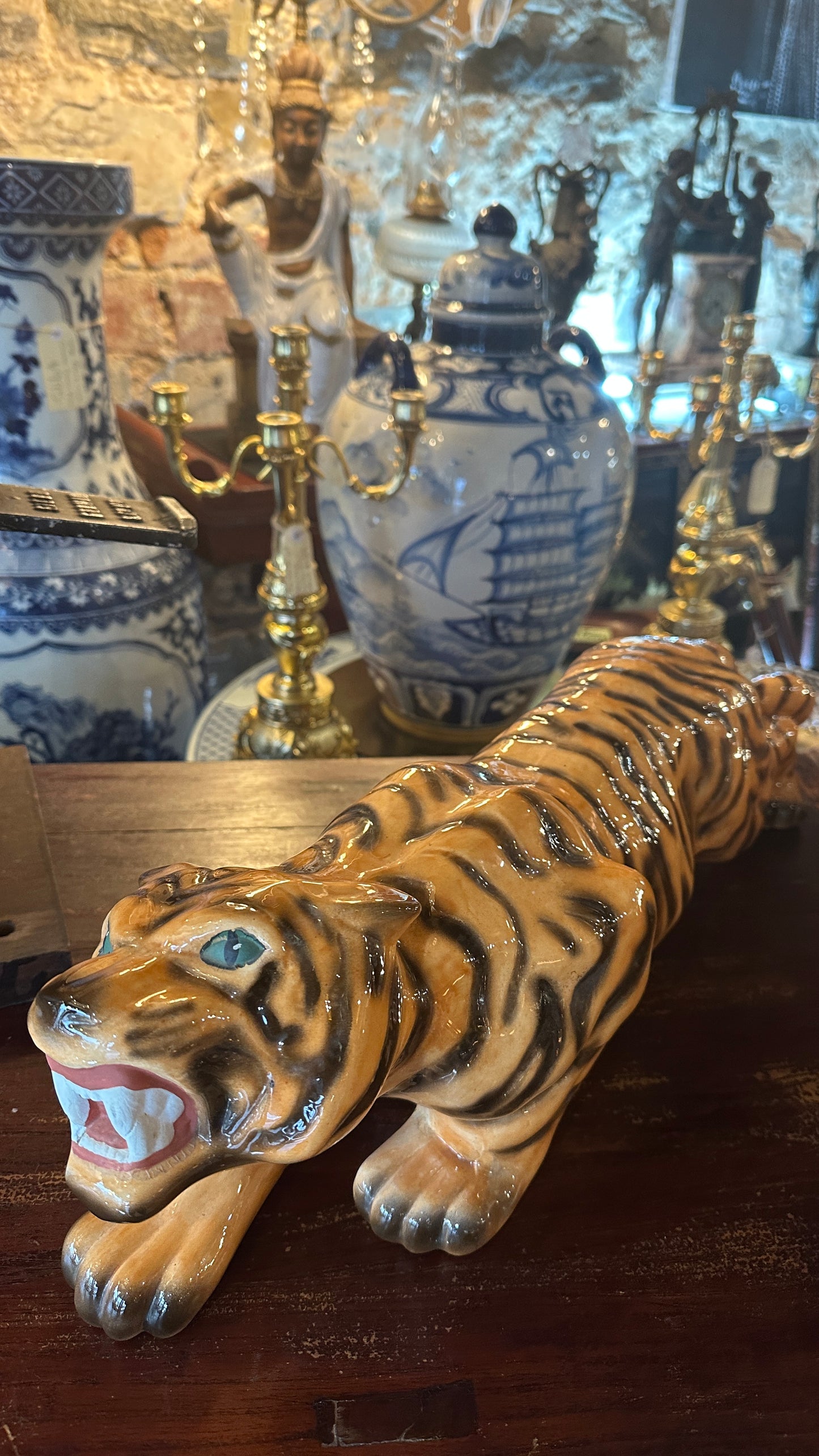 Vintage Ceramic Crouching Tiger
