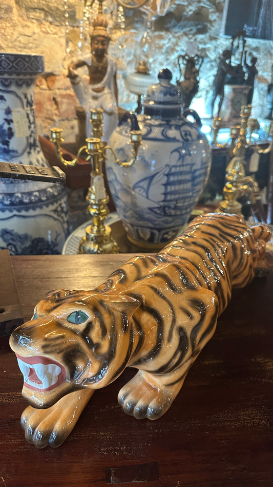 Vintage Ceramic Crouching Tiger