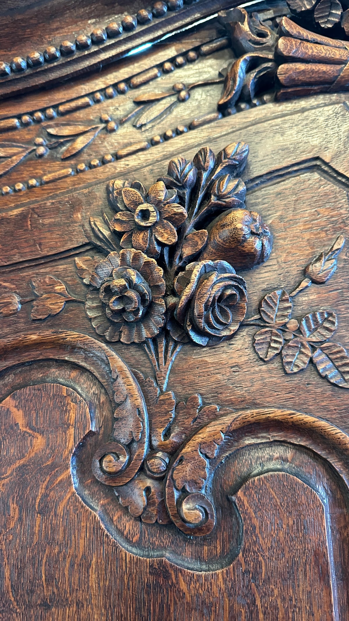 Exceptional 19th Century French Normandy Carved Oak Armoire