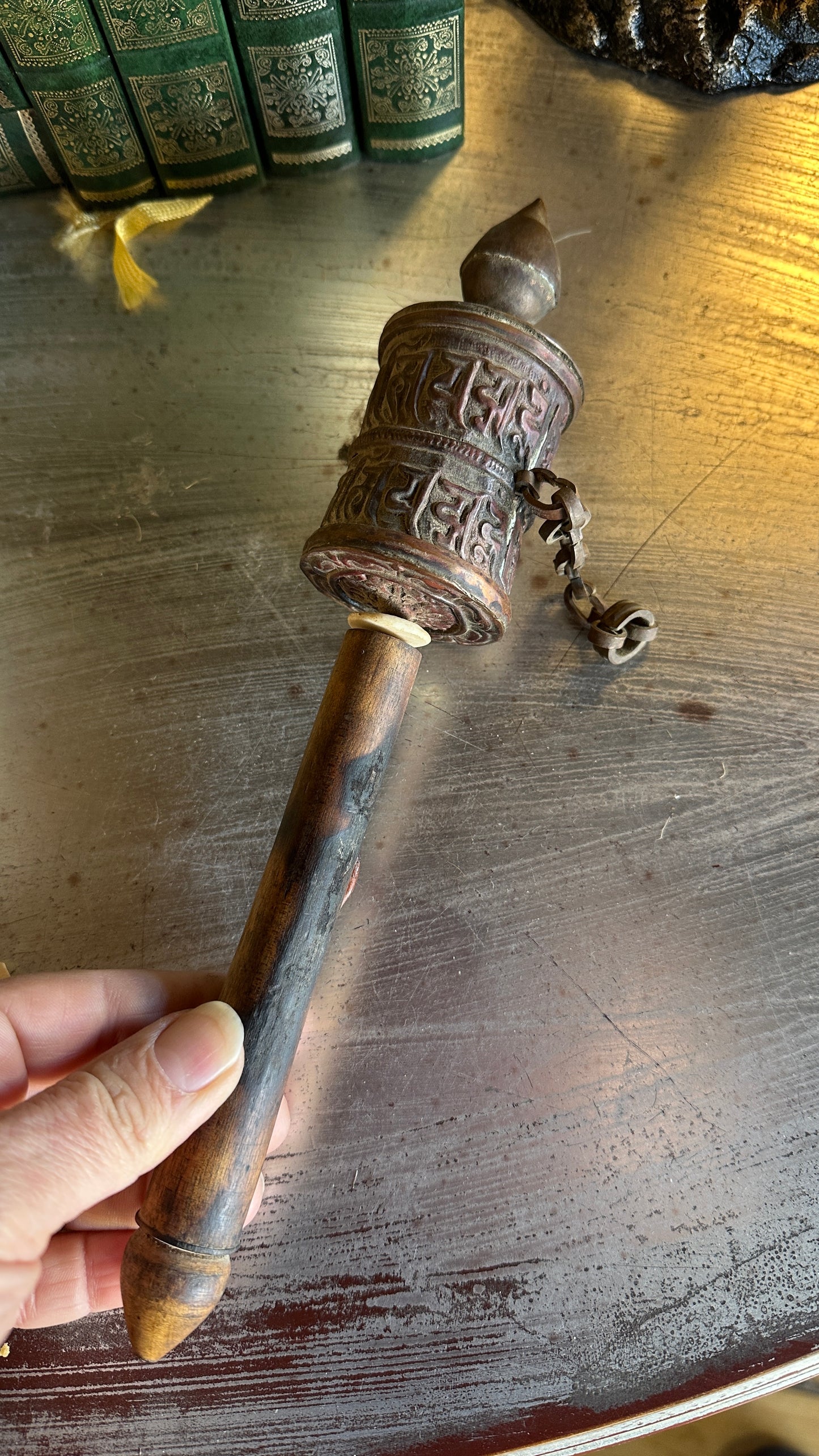 Vintage Handheld Buddhist Prayer Wheel, mid-to-late 20th century